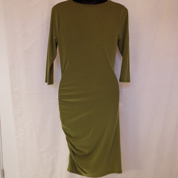 Jacob "Avocado" Cowl Neck Ruched Stretch Dress- Sz. Sm - Picture 4 of 5